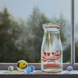 Milk Bottle with Marbles
