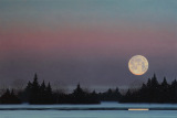 Winter Moonrise with Creek